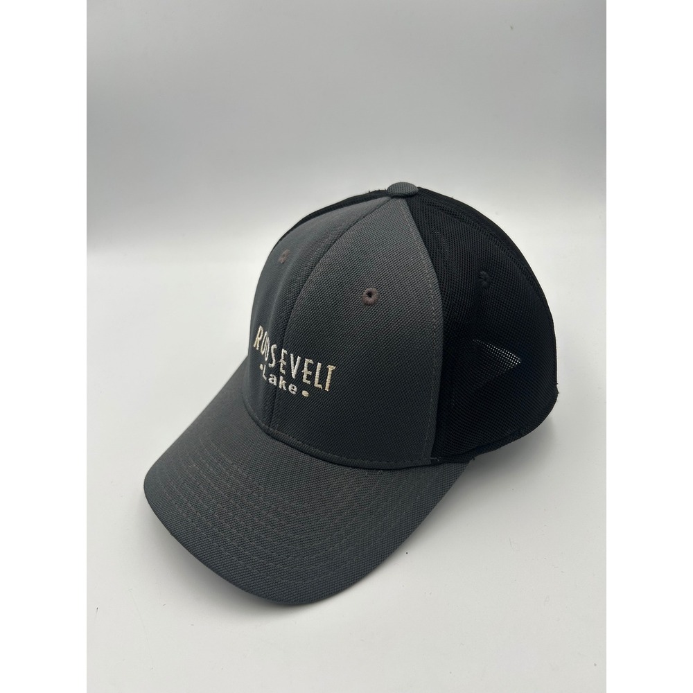 Roosevelt Lake Trucker Hat Gray Black Mesh Back FitMax70 Cap L/XL